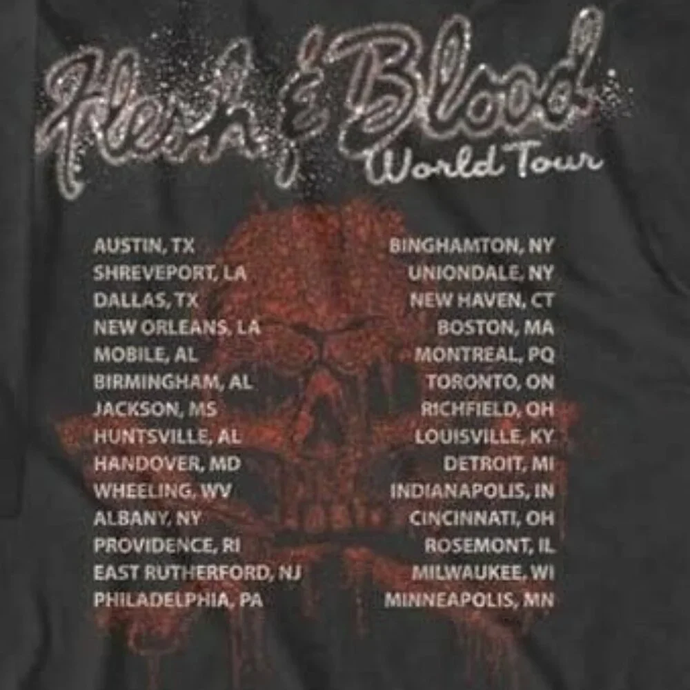 Poison Flesh  Blood World Tour Graphic Rock Music Concert T-Shirt 17 - Picture 3 of 6